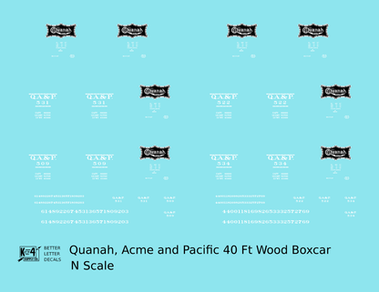Quanah, Acme and Pacific 40 Ft Wood Boxcar White