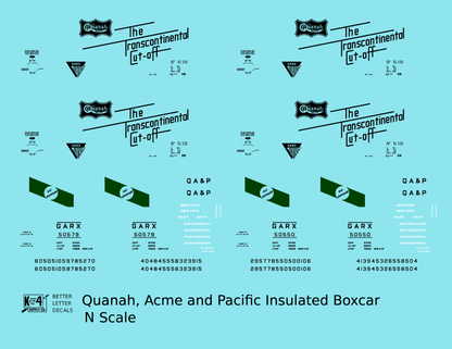 Quanah, Acme and Pacific (GARX) 50 Ft Plug Door Boxcar Black and Green The Transcontinental Cut-Off
