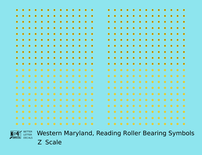 Western Maryland, Reading Roller Bearing Symbols  Yellow