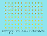 Western Maryland, Reading Roller Bearing Symbols  Yellow  - Decal - Choose Scale