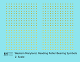 Western Maryland, Reading Roller Bearing Symbols  Yellow  - Decal - Choose Scale