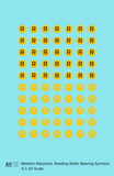 Western Maryland, Reading Roller Bearing Symbols  Yellow  - Decal - Choose Scale