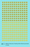 Western Maryland, Reading Roller Bearing Symbols  Yellow  - Decal Sheet