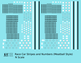Vintage Style Meatball and Square Race Car Numbers