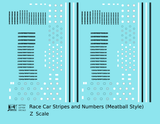 Vintage Style Meatball and Square Race Car Numbers