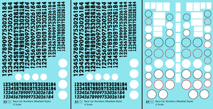 Vintage Style Meatball and Square Race Car Numbers