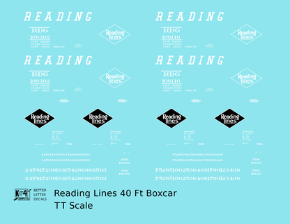 Reading 40 Ft Boxcar White Diamond Logo