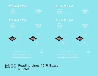 Reading 40 Ft Boxcar White Diamond Logo