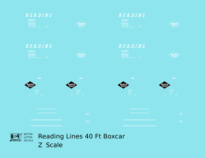 Reading 40 Ft Boxcar White Diamond Logo