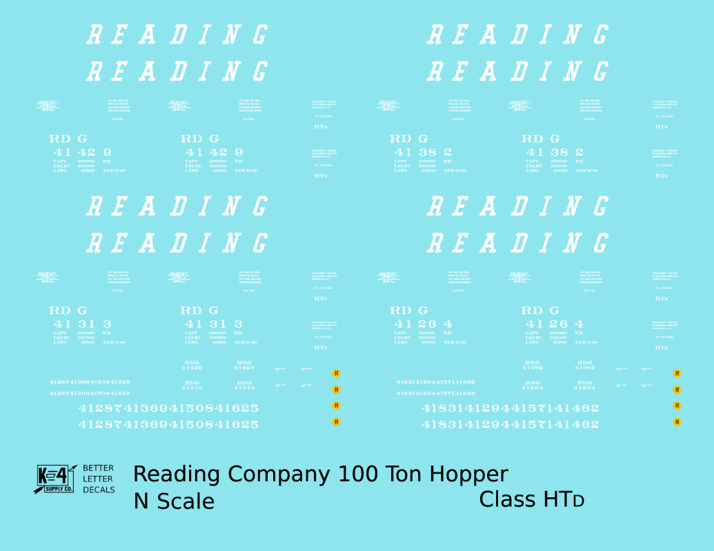 Reading HTD 100 Ton Hopper White and Black