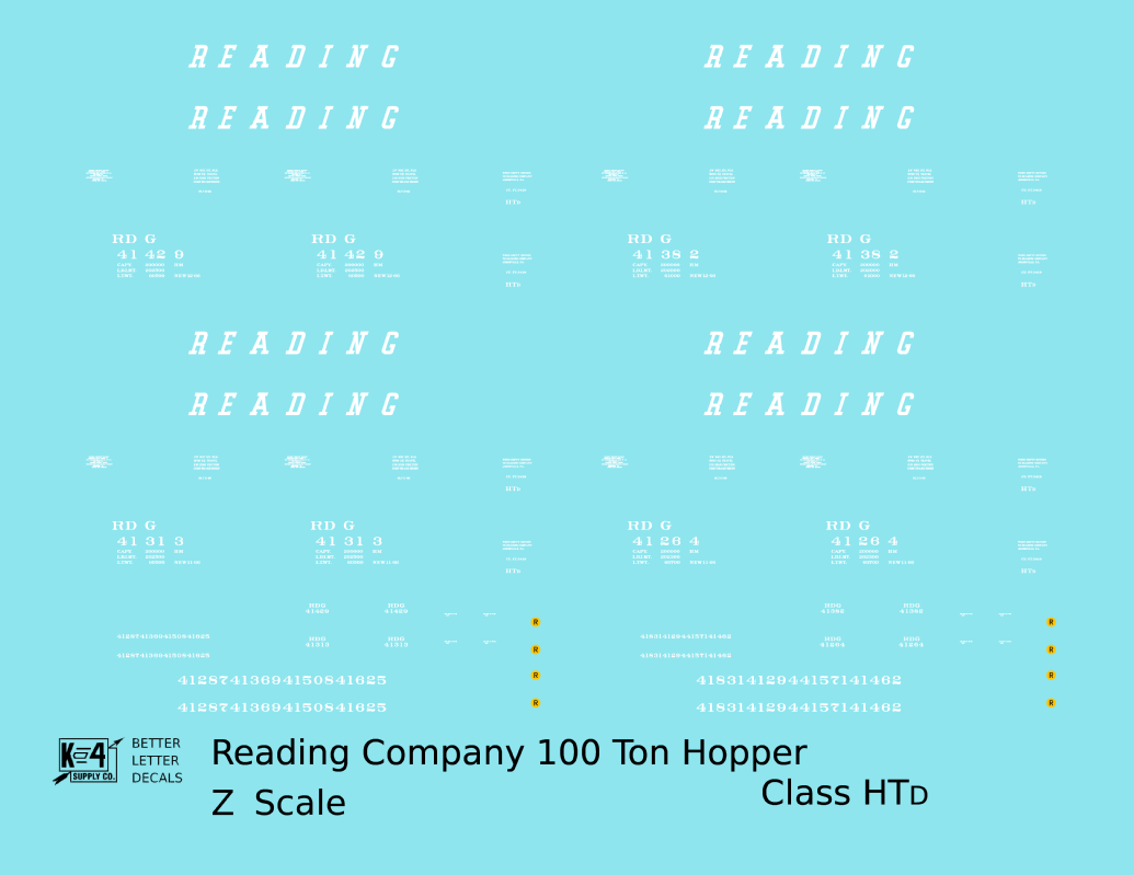 Reading HTD 100 Ton Hopper White and Black