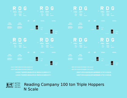 Reading Three Bay Hopper White Big RDG
