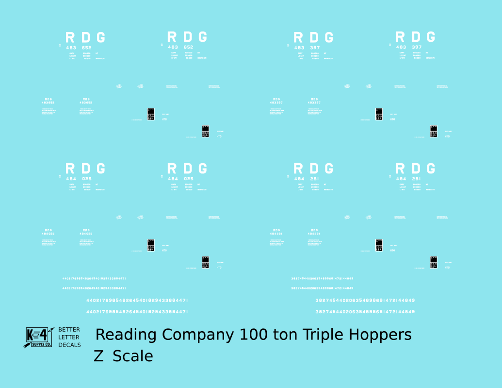 Reading Three Bay Hopper White Big RDG