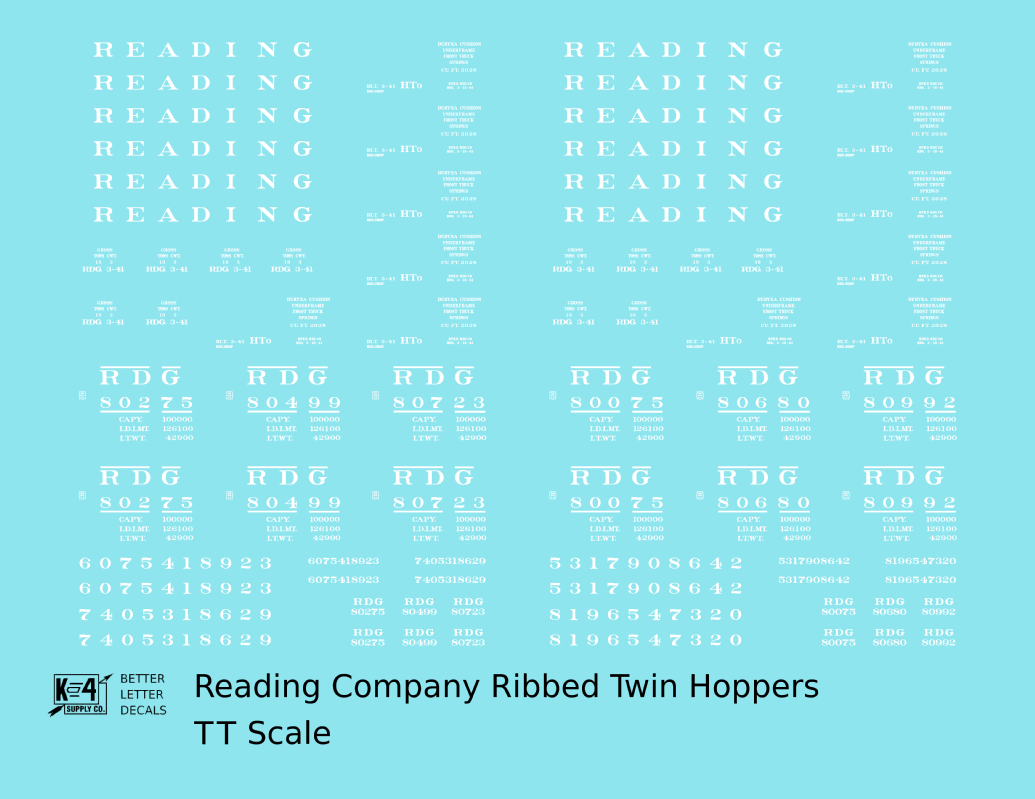 Reading Ribbed Twin Hopper White Roman Letter