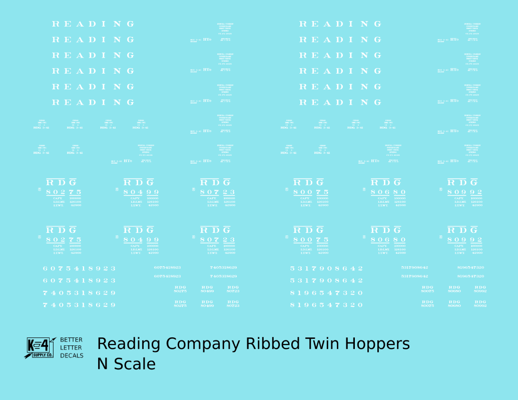 Reading Ribbed Twin Hopper White Roman Letter