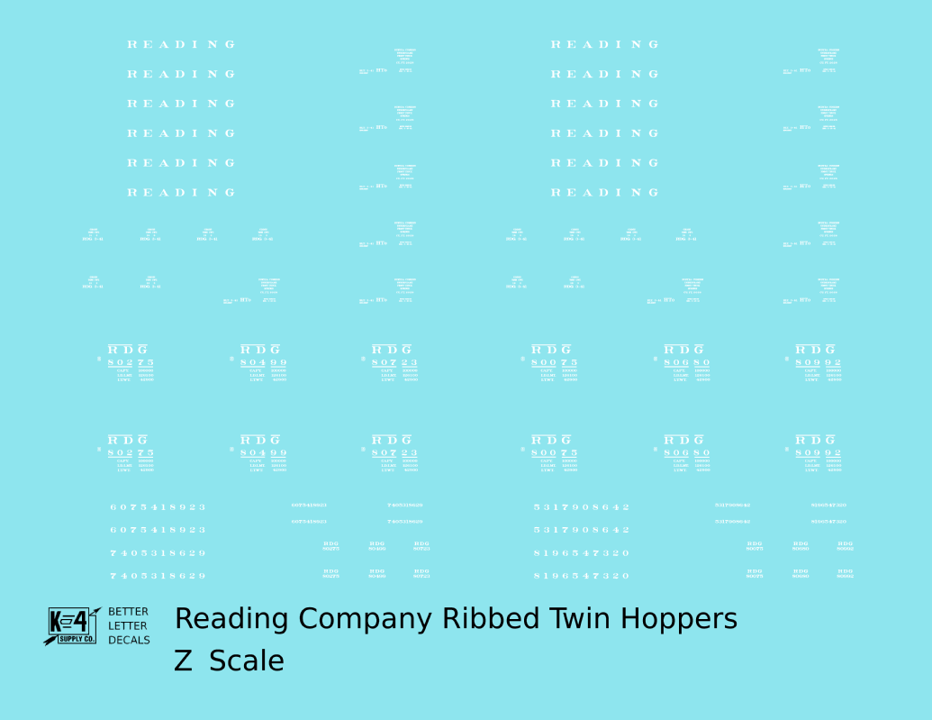 Reading Ribbed Twin Hopper White Roman Letter