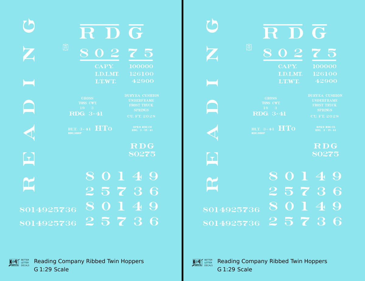 Reading Ribbed Twin Hopper White Roman Letter