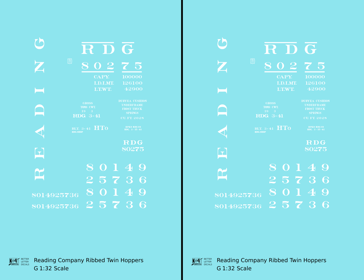 Reading Ribbed Twin Hopper White Roman Letter
