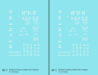 Reading Ribbed Twin Hopper White Roman Letter
