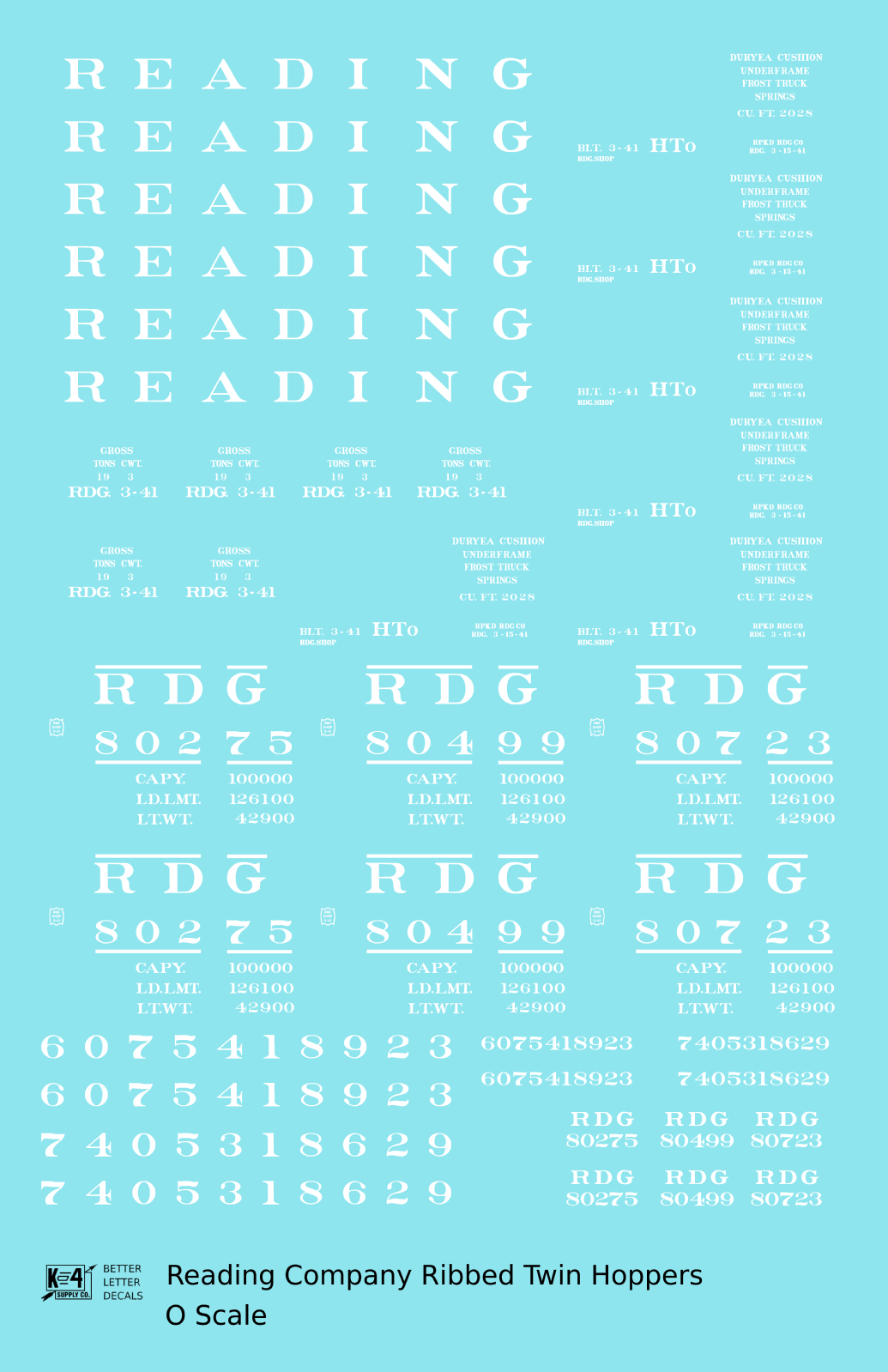 Reading Ribbed Twin Hopper White Roman Letter