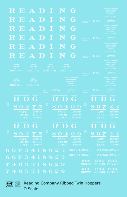 Reading Ribbed Twin Hopper White Roman Letter