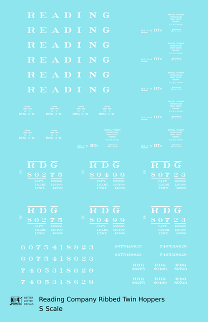 Reading Ribbed Twin Hopper White Roman Letter