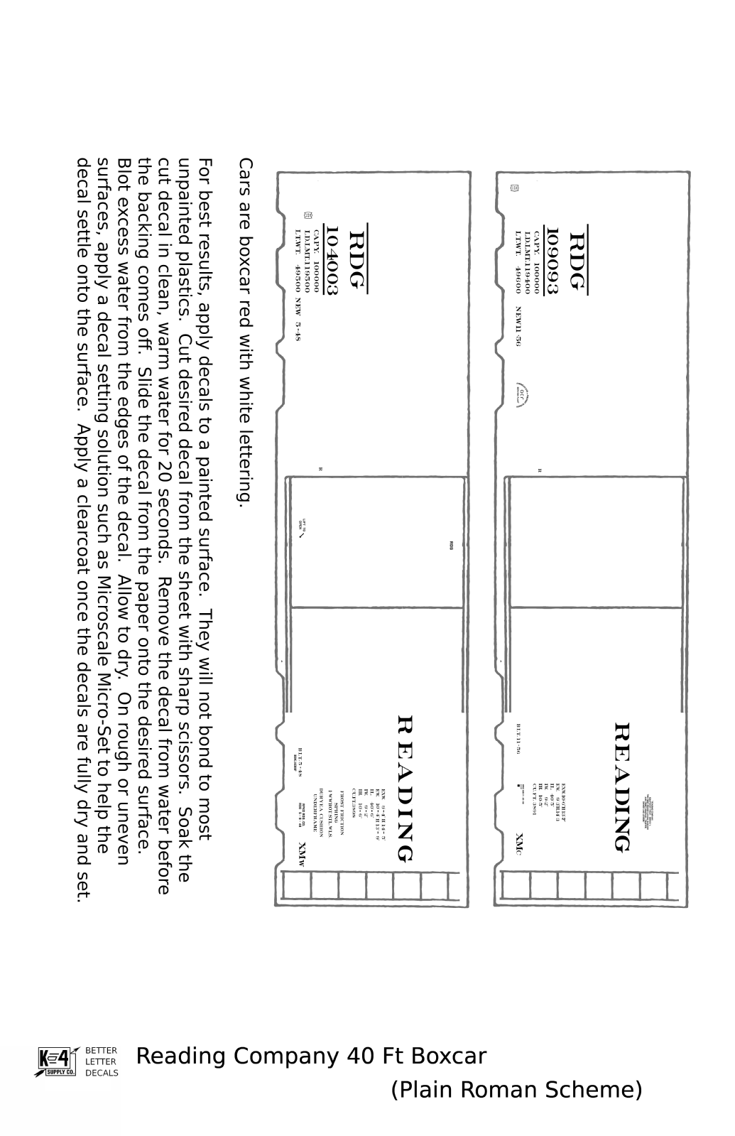 Reading 40 Ft Boxcar White Plain Scheme
