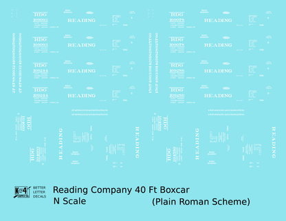 Reading 40 Ft Boxcar White Plain Scheme
