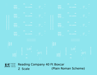 Reading 40 Ft Boxcar White Plain Scheme