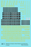 Reading Diesel Locomotive Dulux Gold Early Plain Scheme - Decal Sheet