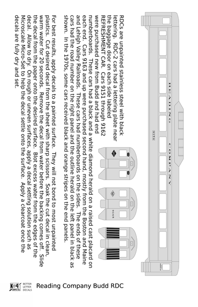 Reading Budd RDC Rail Diesel Car Black - Decal - Choose Scale – K4 ...