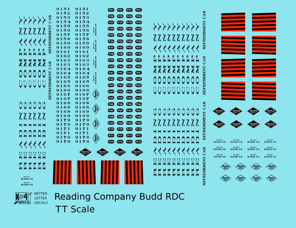 Reading Budd RDC Rail Diesel Car Black - Decal - Choose Scale – K4 ...