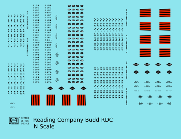 Reading Budd RDC Rail Diesel Car Black - Decal - Choose Scale – K4 ...