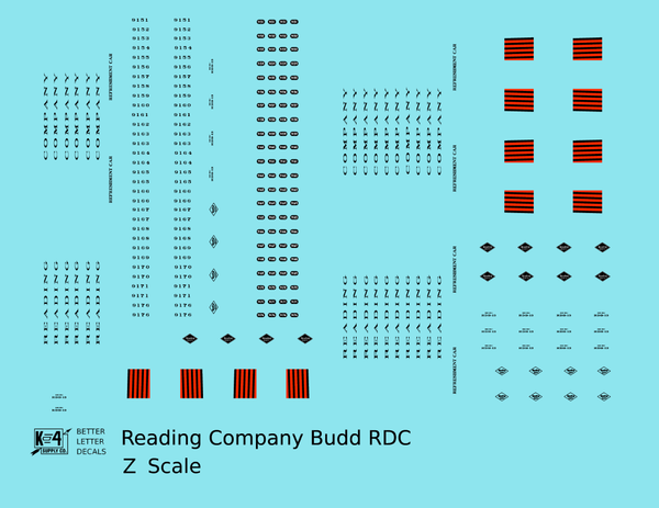 Reading Budd RDC Rail Diesel Car Black - Decal - Choose Scale – K4 ...