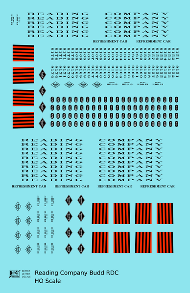 Reading Budd RDC Rail Diesel Car Black - Decal - Choose Scale – K4 ...