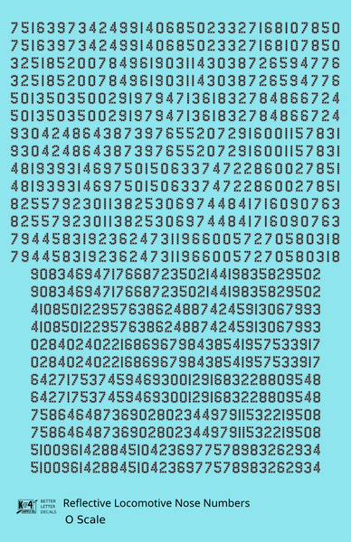 EMD/ALCO 1940s Reflective Locomotive Numbers  Silver  - Decal Sheet