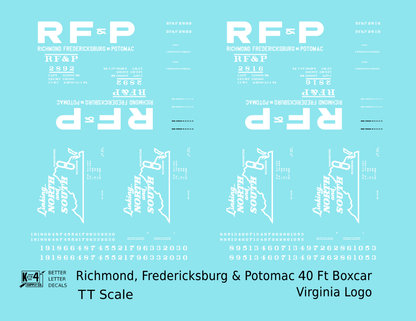 Richmond Fredericksburg & Potomac 40 Boxcar RF&P Virginia Logo 