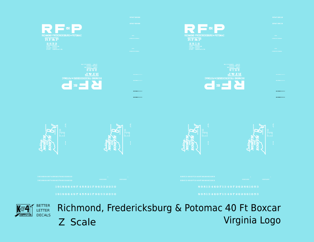Richmond Fredericksburg & Potomac 40 Boxcar RF&P Virginia Logo 