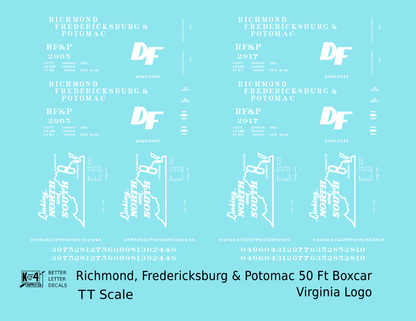 Richmond, Fredericksburg & Potomac 50 Ft Boxcar White RF&P