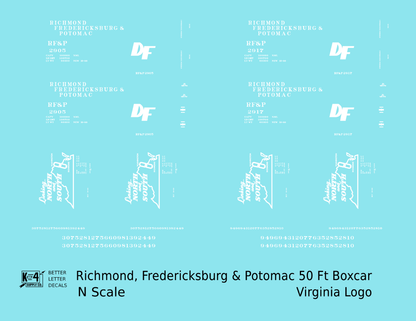 Richmond, Fredericksburg & Potomac 50 Ft Boxcar White RF&P