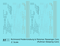 Richmond, Fredericksburg and Potomac Sleeper Passenger Car Gold, Black, Silver Pool Cars - Decal - Choose Scale