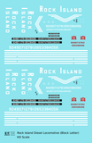 Rock Island Diesel Locomotive White Block Lettering