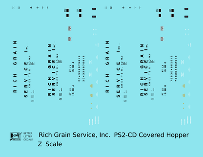 Rich Grain Service, Inc. PS-2CD Covered Hopper Black Chester, Iowa