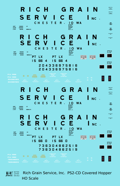 Rich Grain Service, Inc. PS-2CD Covered Hopper Black Chester, Iowa
