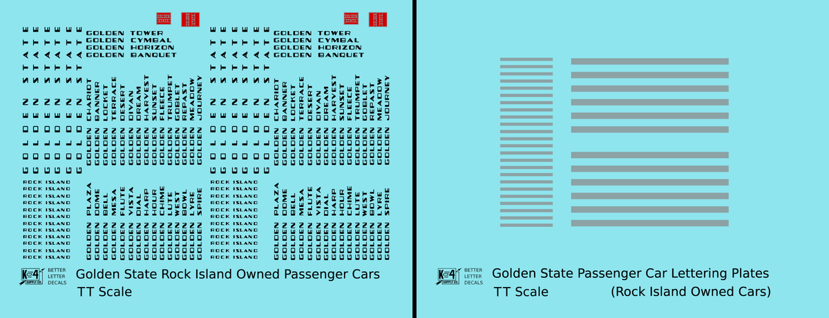 Golden State Lightweight Passenger Car Black and Silver Rock Island Owned Cars