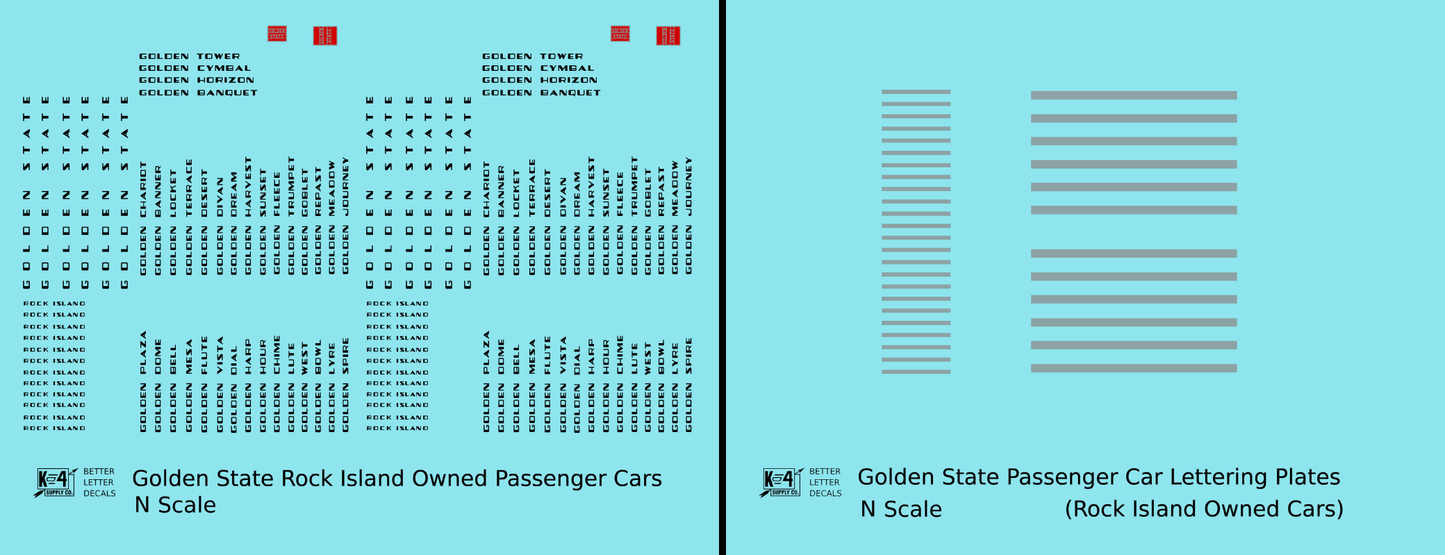 Golden State Lightweight Passenger Car Black and Silver Rock Island Owned Cars