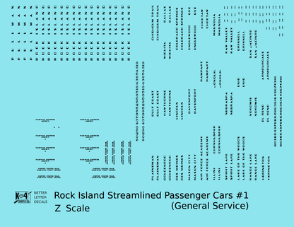 Rock Island Streamlined Passenger Car Black General Service Cars #1