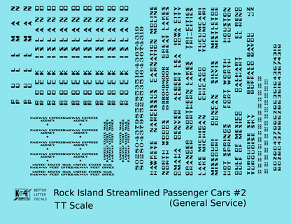 Rock Island Streamlined Passenger Car Black General Service Cars #2