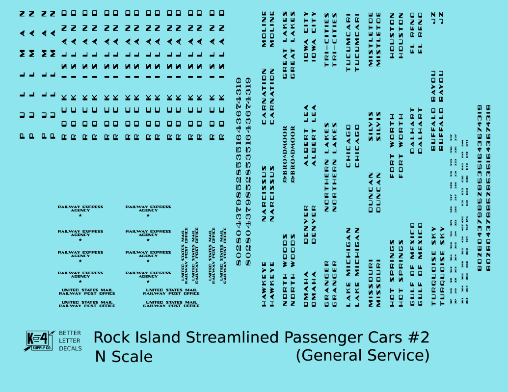 Rock Island Streamlined Passenger Car Black General Service Cars #2