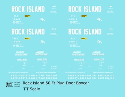 Rock Island 50 Ft Plug Door Boxcar Cushion Underframe Insulated